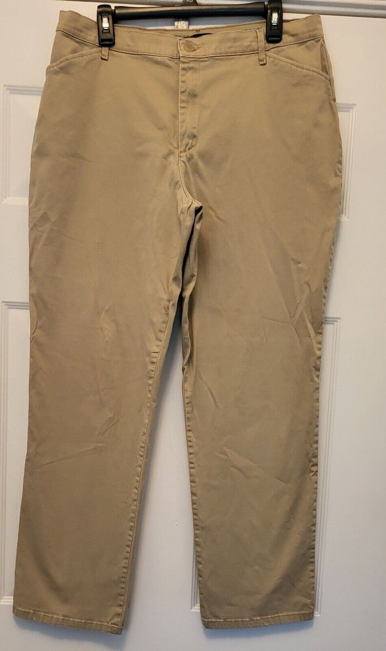 Lee Riders Casual High-Rise Khaki Chino Style Jeans Size 16 Medium